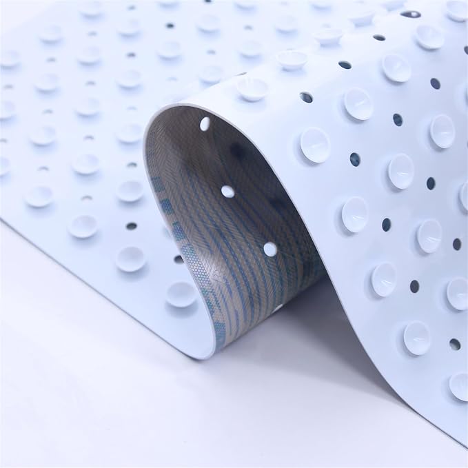 Turquoise Bathtub Mat Non Slip 40x16in Extra Long Anti Slip Bath Mat for Tub Modern Tub Mat Abstract Art Bath Tub Shower Mat with Large Drain Holes and Suction Cups Textured Quality Bathroom Decor