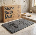 Stone Bath Mat Quick Drying Diatomaceous Earth Bath Mat Non Slip Shower Mat Super Absorbent Stone Bath Mats for Bathroom, Floor, Kitchen Counter, Easy to Clean (23.6” X 15.3”, Dark Gray)