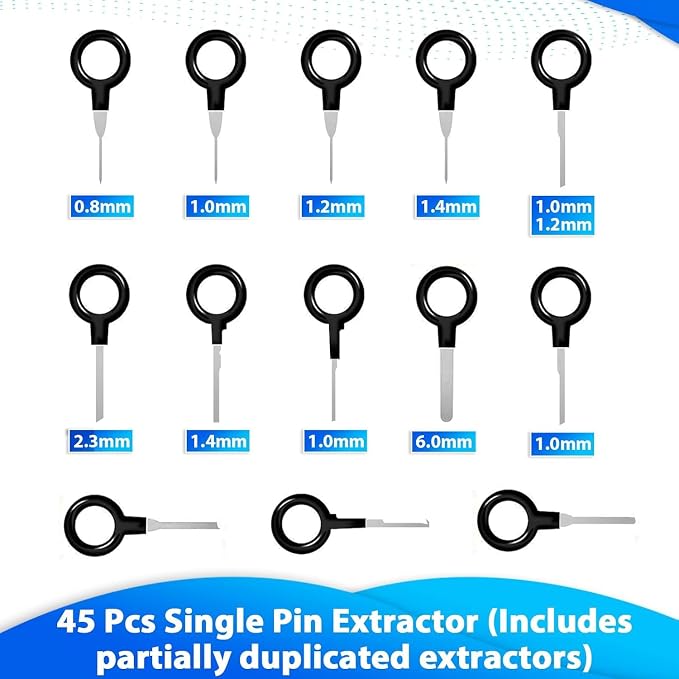 Kikerike Terminal Removal Tool Kit 139 Pcs Depinning Tool Electrical Connector Pin Removal Tool Kit Pin Extractor Tool Set Wire Terminal Release Tool for Automotive Car Household Devices