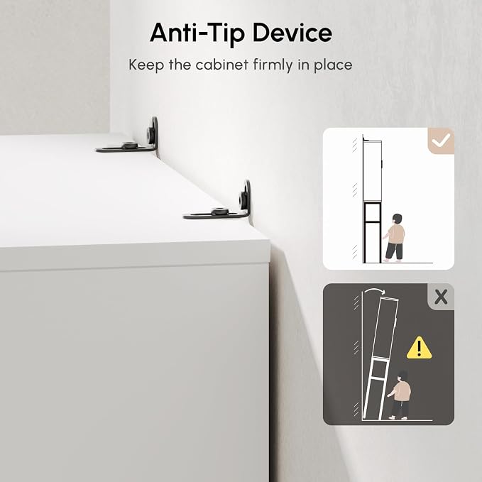 USHOWER Over The Toilet Storage Cabinet, Bathroom Organizer with Tempered Glass Doors, Thicken Metal Stand & MDF Wood, Freestanding Space Saver, White