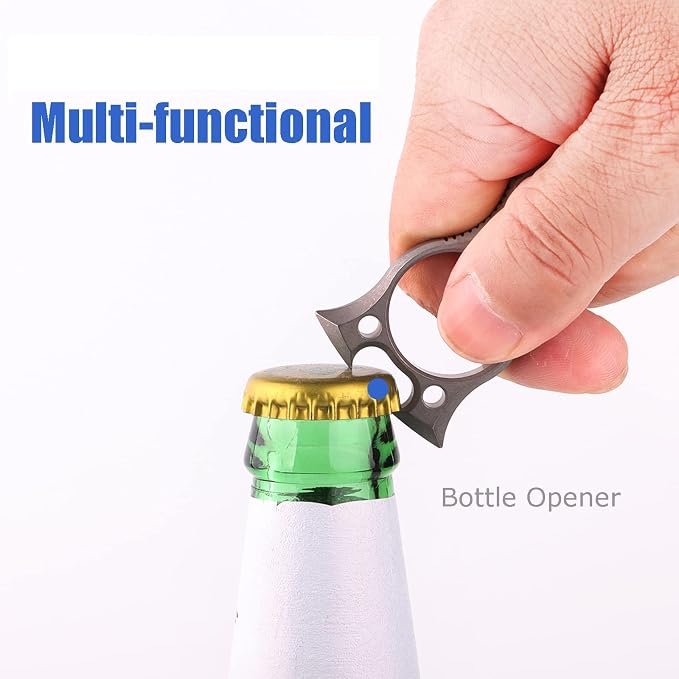 Hamans Pry Bar Multi Tool Titanium with Wrench Bottle Opener Pry Bar Function Mini Portable