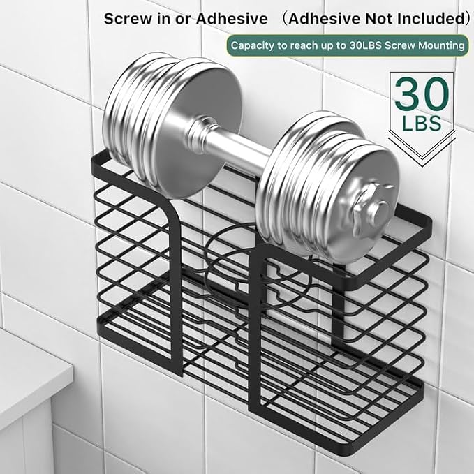 YIGII Hair Dryer Holder - Hair Tool Organizer 3-in-1 Blow Dryer Holder Adjustable Height, Bathroom Organizer Wall Mounted/Cabinet Door for Flat/Curling Irons, Hair Straighteners
