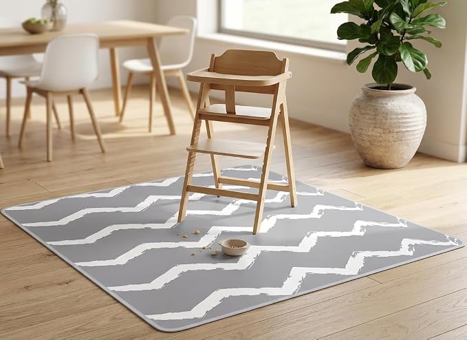 Large Splat Mat for Under High Chair/Arts/Crafts, WOMUMON Washable, Waterproof, Non Slip, Portable Floor Protector for Baby, Kids, Durable Spill, Splash Mat for Pet