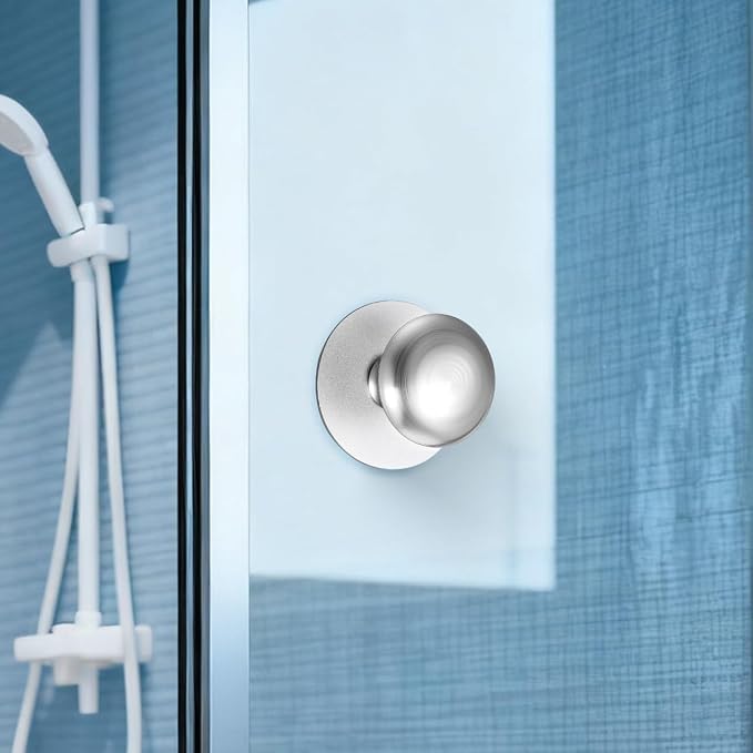 POPETPOP 2-Pack Stainless Steel Suction Handles, Drill-Free Installation, Rust-Proof Grip for Glass Shower Doors, Cabinets, Refrigerators