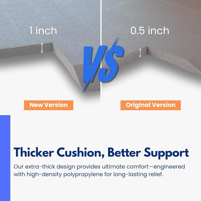 Art3d 1" Thick Kitchen Mats for Floor, Waterproof 20" X 32" Cushioned Comfort Mat, Anti Fatigue Mats for Kitchen, Ergonomic Standing Office Desk, Home and Garage, Grey