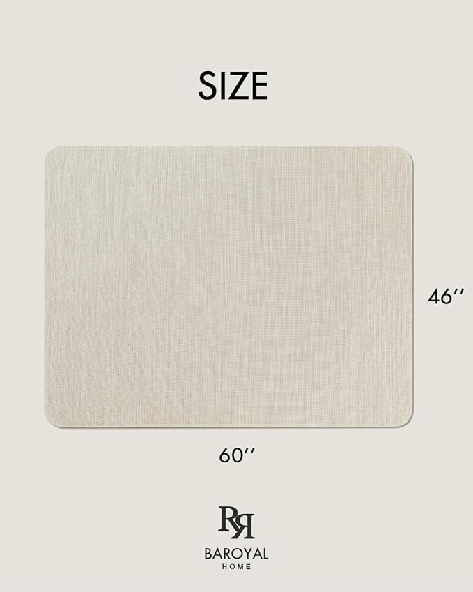 BARoyal Office Chair Mat for Hardwood Floor Under Desk Computer Rolling Chair Mat for Wood/Tile Floor Non-Slip Heavy Duty Desk Rug PVC Plastic Hard Floor Protector 46"x 60" (Parchment)