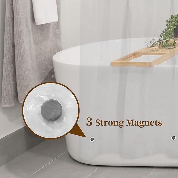 Barossa Design Super Long Clear Shower Curtain Liner 72" Wide x 108" Height - See Through Plastic Bath Curtain with Metal Grommets for Bathroom - Clear, 72x108