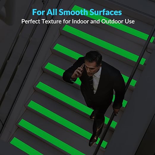 LifeGrip Anti Slip Traction Tape with Glow in Dark Green, 4 Inch x 38 Feet - Best Grip, Friction, Abrasive Adhesive for Stairs, Tread Step, Indoor and Outdoor, Luminous Green (4 inch X 38 feet)