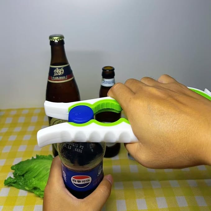 7-in-1 Multi-Function Bottle Opener, Kitchen Can Opener with Corkscrew, Jar Opener Bottle Opener and Can Opener for Weak hands, Seniors with Arthritis and Anyone with Low Strength