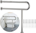 Toilet Support Rail 32 Inch, Munzong Anti-Slip Chrome Handicap Grab Bar for Bathroom, Stainless Steel Knurled Safety handrails with Leg for Elderly Disabled Pregnant-1.25’Tube