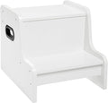 HOOBRO Step Stool for Kids, Two Step Toddler's Stool, Kids Potty Training Stool with Handles, Non-Slip Pads for Safety, Easy to Move, for Sink, Bathroom, Bedroom, White WT01JD01G3