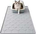Garoopion Cat Mat for Litter Box, Large 34.05×22.5 inch Cat Litter Mat, Waterproof Silicone Pad for Floor, Gray