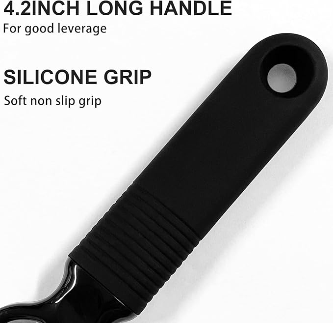 2-Pack Soda Can Opener and Beer Bottle Opener Bartender with Good Grip Silicone Handle, Pop Top Can Tab Opener for Long Nails, Bottle Opener for Arthritic Hand and Seniors, Black