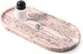 Koville Natural Marble Tray, 12"x6" Decorative Tray for Countertop, Catchall for Perfume, Candles, Jewelry Dish Moca Jade