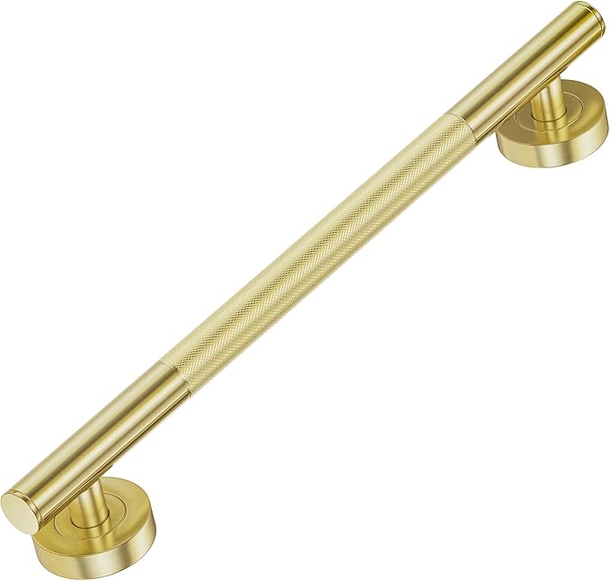 Lava Odoro Gold Shower Grab Bars, 24" Stainless Steel Bathroom Safety Grab Bar, Upgrade Anti-Slip Knurling Shower Grab for Bathtub, Shower Handle for Elderly and Handicap, ADA Compliant SG009-SG-K