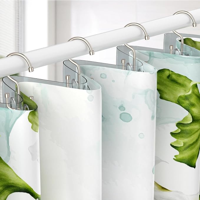 Goowin Shower Curtain Hooks, Shower Curtain Rings, Metal Shower Curtain Hangers Rust Proof, Double Glide Shower Rings for Curtain, Simple Shower Hooks for Shower Curtain, Nickel, 24 Pack-Cylinders