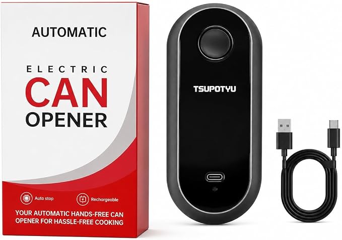 Rechargeable Auto Electric Can Opener, USB Charging, Smart Single-Touch Automatic Can Opener, Hands Free, Auto Stop, Smooth Edge, Perfect for Seniors,Women Men at Home, and Travel