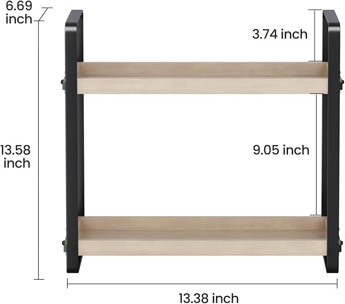 HNRLOY Bathroom Counter Organizer,Bathroom Countertop Organizer,Counter Shelf,Countertop Storage,Organization and Storage,Makeup Shelf,Sink Caddy(Burlywood 2 Tier)