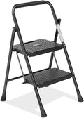 Simple Deluxe 2 Step Ladder, Step Stool Foldable, 800lbs Portable Ladder with Wide Anti-Slip Pedal, Step Stool for Adults, Lightweight Step Ladder for Home Kitchen and Outdoor