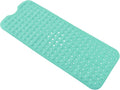 Anti-Slip Bathtub Shower mat, 40×16 inch（ 100 × 40cm） Soft Oversized Machine Washable Non-Slip Bathtub mat with Drainage Holes, Bathroom Floor Suction Cup.（1-Turquoise Green）