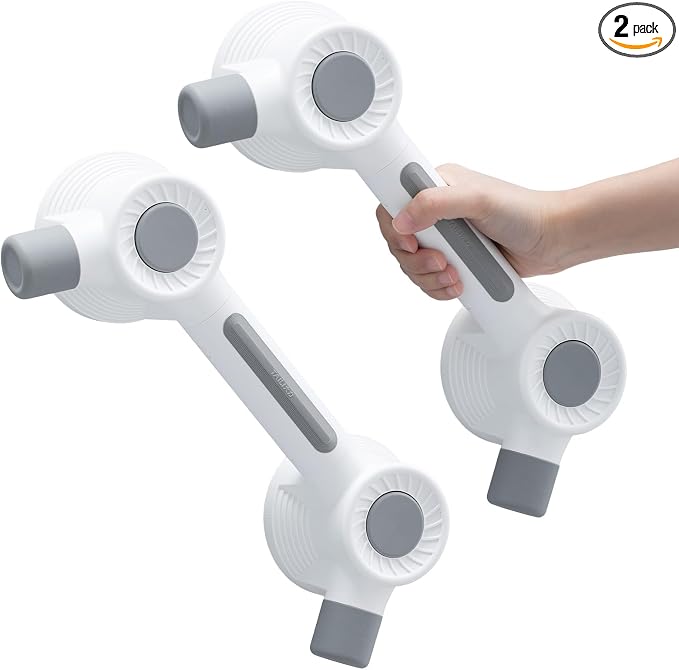 TAILI Grab Bars for Shower,Maximum 350lbs, 2 Pack Super Strong Adhesive Shower Grab Bars for Seniors, Shower Handles for Elderly Suction,Safety Grip Rails for Microcrack Tile,Drill-Free Waterproof