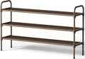 Kitsure Extra-Long Shoe Rack for Closet, Shoe Organizer for Front Door Entrance, Stackable Shoe Shelf, Detachable Closet Organizers and Storage, 39.0" Wide - 3 Tier, Brown