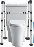 Toilet Safety Rails, Adjustable Toilet Safety Frame & Rails, Toilet Safety Rail for Elderly Adults