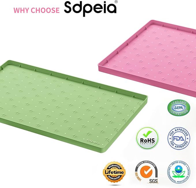 Sdpeia Under Sink Mat 34"×22" Waterproof Silicone Cabinet Liner & Sink Protector for Kitchen & Bathroom, Multi-Purpose Organizers Tray for Pets, Laundry, Cat Litter Mat