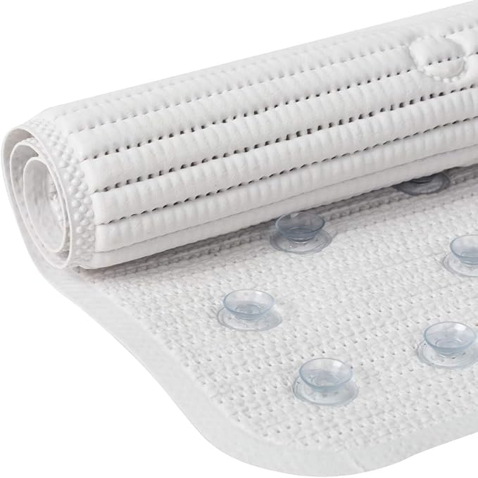 Duck Brand Clorox Cushioned Shower Mat, Non Slip Bathtub Mat with Suction Cups, 21 Inches x 21 Inches, White