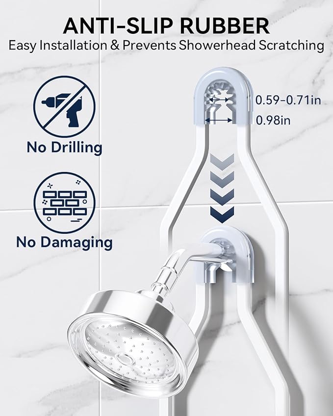 YASONIC Never Rust Shower Caddy Hanging, Aluminum Shower Racks for Inside Shower, 2-Tier Shower Organizer Hanging Over Shower Head with Hooks and Soap Holder, White