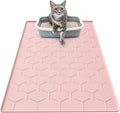 Garoopion Silicone Cat Litter Trapping Mat, Large Waterproof 34" X 22" Cat Litter Box Mat, Easy to Clean, Pink