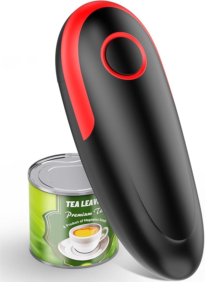 Electric Can Opener, One-Touch Automatic Can Opener Fits All Can Sizes, Hands-Free&Smooth Edge Battery operated Can Opener with Magnetic Cover Catch for Kitchen & Seniors Arthritis