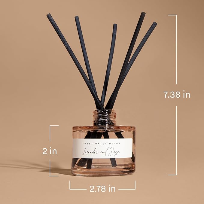 Sweet Water Decor Palo Santo Patchouli Reed Diffuser – Room Decor Aesthetic with Long-Lasting Premium Fragrance of Clove, Nutmeg, Cedarwood for 4 Months – Ideal for Aromatherapy and Home Decor