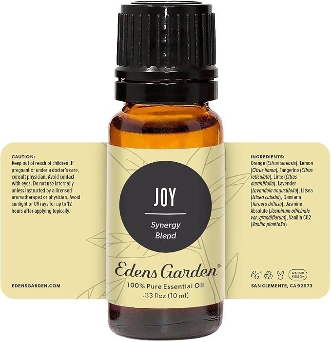Edens Garden Joy Essential Oil Blend- 100% Pure Premium Grade, Undiluted, Natural, Therapeutic, Aromatherapy, The Best for Diffusing, Candle, Laundry, Kid Safe 10 ml (.33 fl oz)