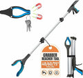 Extra Long Grabber Reacher Tool, 48" Aluminum Foldable Reacher Grabber, Dual Magnetic Tip, 2 in 1 Pickup Grabber w/Shoe Horn, Strong Upper Picker for Elderly, Surgery Recovery, Medical, Trash