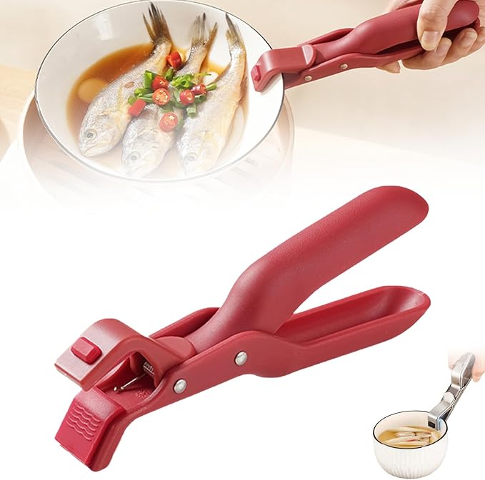 Multi-Purpose Anti-Scald Bowl Holder Clip for Kitchen, 2026 New Silicone Non-Slip Heat Insulation Anti-scald Clip, Multi-Function Anti-Scald Bowl Clip Hot Bowl Dish Plate Gripper Clips (Red, 1PC)