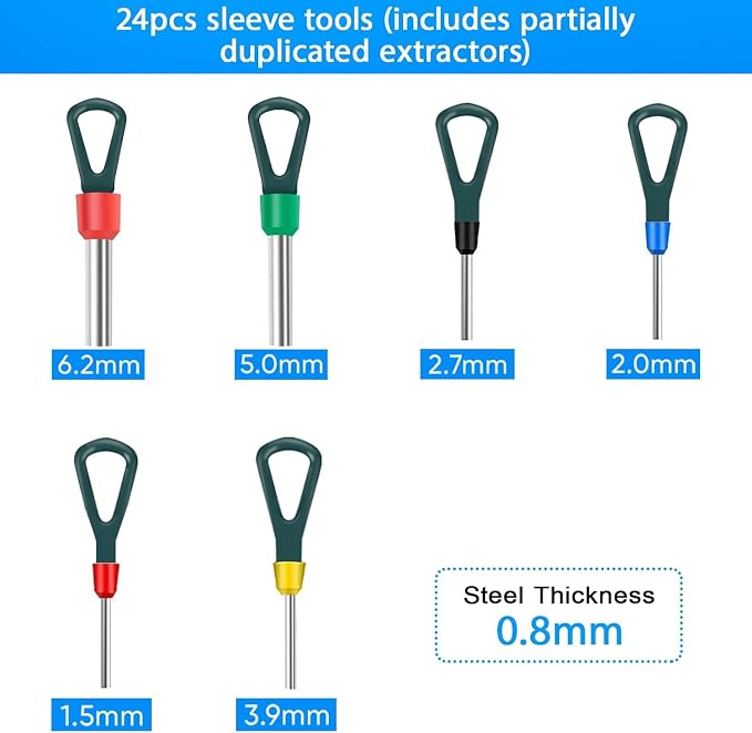 Terminal Removal Tool Kit 92 Pcs Depinning Tool Electrical Connector Pin Removal Tool Kit Pin Extractor Tool Set Wire Terminal Release Tool for Automotive Car Household Devices