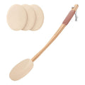 AmazerBath Lotion Applicator for Back, Feet, 4 Replacement Pads with 17" Curved Handle, Back Sunscreen Applicator for Kids, Elderly, Women, Apply Skin Cream Medicine Moisturizer Tanner, Ivory White