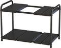 Deco Brothers Under Sink 2 Tier Expandable Shelf Organizer, Black