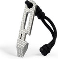 KEEPO LINK Titanium EDC Pry Bar Multitool, 4-in-1 Keychain Prybar Tool with Bottle Opener, Hex Wrench & 5cm Ruler, Ultra-Light Pocket Pry Tool for Everyday Carry & Outdoor, OLT03 (Honeycomb Silver)