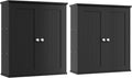 Shintenchi Bathroom Wall Medicine Cabinet with 2 Door, Bathroom Storage Organizer Over The Toilet,Space Saving Storage with 3-Tier Shelves,Black