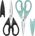 iBayam 2 Pack All Purpose Kitchen Shears Heavy Duty - Stainless Steel Kitchen Scissors With Protective Sheath, Soft Comfort-Grip Handle, Food & Meat Scissors, Home, Kitchen, Dining Utility Gadgets