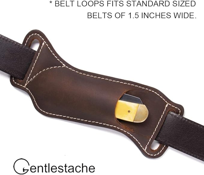 Gentlestache Leather Knife Sheaths for Belt, Knife Holster, Pocket Knife Sheath, EDC Leather Sheath for Folding Knife Carrier