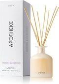 Apotheke Luxury Scented Reed Diffuser for Home, Hinoki Lavender - 6.7 Fl Oz Essential Oil Aromatherapy - 10 Rattan Scent Sticks Room Diffuser - Long-Lasting Fragrance for Bedroom, Home, Bathroom