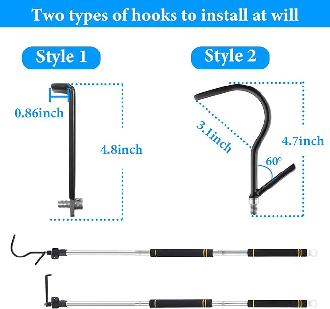 Cargo Grabber Reach Retriever Tool, Truck Cargo Grabber Adjustable 34-70inch wear-Resistant complimentary Storage Bag Professional Truck Bed Reach Tool Convenient and efficient Pickup