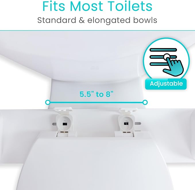 Vive Toilet Safety Rail with Flip-Up Handles - 450 lb Capacity Senior Safety Frame for Elderly & Disabled - Handicap Grab Bar Riser Stand Assist with Arms for Bathroom Assistance & Raised Toilets