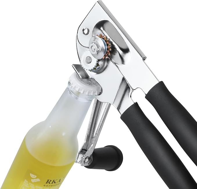 Manual Can Opener,Heavy Duty Easy Ergonomic Crank for Seniors & Arthritis | Commercial Stainless Steel,Smooth Edge,Easy to Use,Long handle,Works Quickly,for Restaurants & Home Kitchens