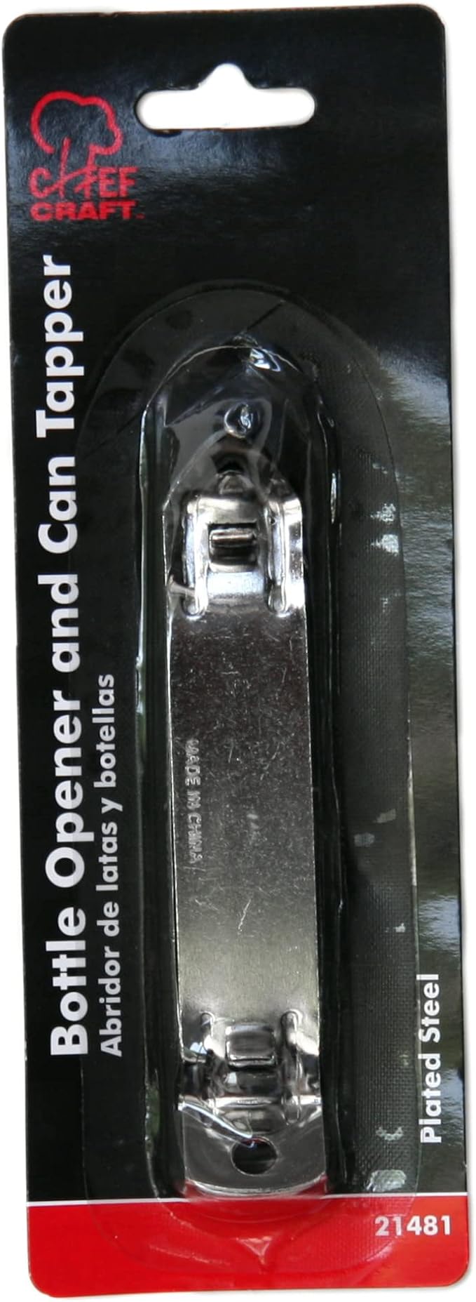 Chef Craft Select Iron Plated Bottle Opener, 4.25 inches in length, Gray