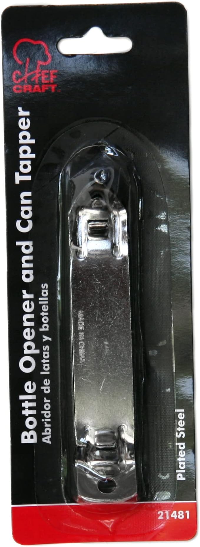 Chef Craft Select Iron Plated Bottle Opener, 4.25 inches in length, Gray (Pack of 2)