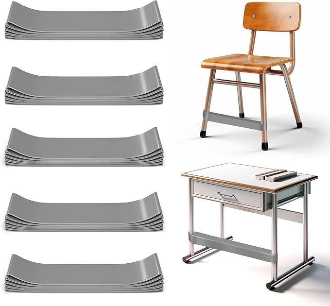 25 Pack Chair Bands for Kids with Fidgety Feet, ADHD Tools for Kids, Improve Focus & Reduce Restlessness, Chair Bands for Sensory ADHD ADD Autism - Classroom & Home Must Haves (Gray)